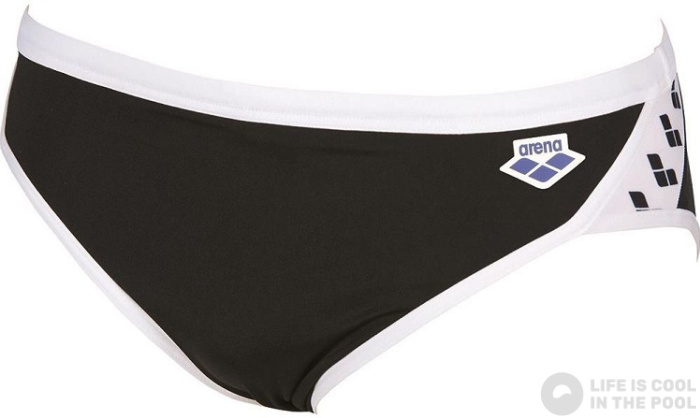 Arena Icons Swim Brief Solid Black/White