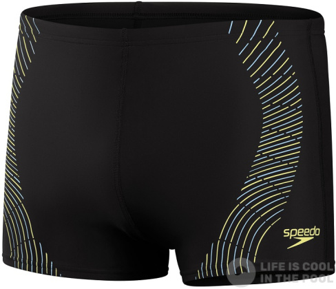 Speedo Duo Logo Print Aquashort Black/Lemon Drizzle/Curious